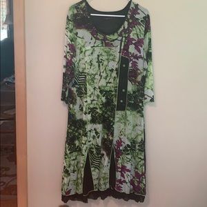 Women’s black dress with mesh overlay